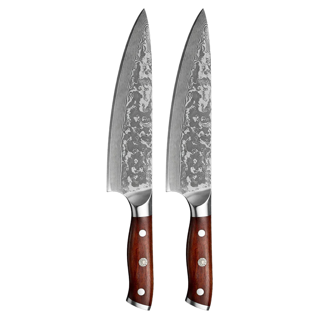 2 Damascus knives